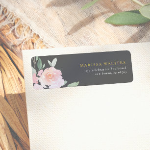 Gold Typography Blush Pink Flowers & Grey