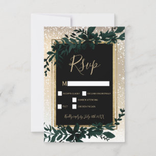 gold typography leaf snow elegant winter rsvp