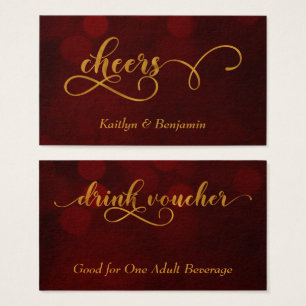 Gold Typography over Red Bokeh, Drink Vouchers