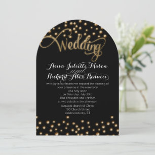 Gold TYPOGRAPHY Wedding Invitations