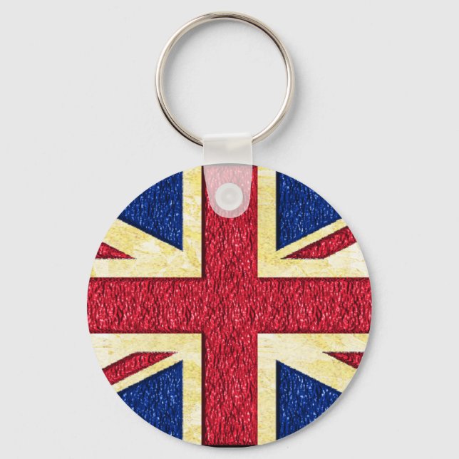 Gold uk flag - Key Chain (Front)