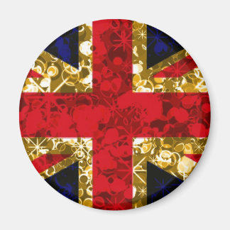 Gold UK Flag London 3D magnet
