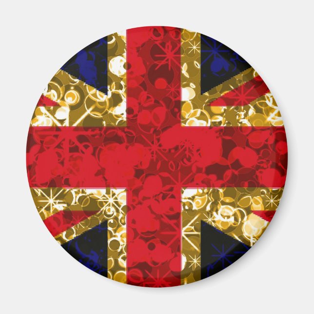 Gold UK Flag London 3D magnet (Front)