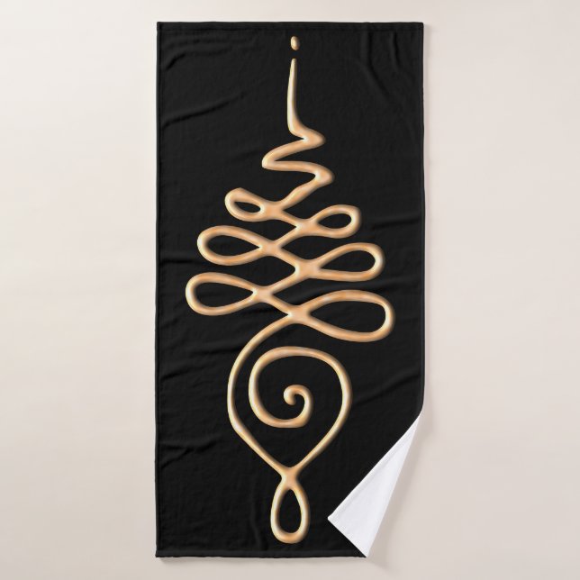 Gold Unalome  Bath Towel (Bath Towel)