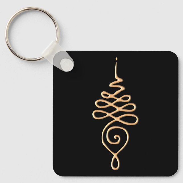 Gold Unalome Key Ring (Front)