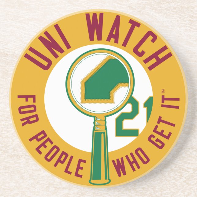 Gold Uni Watch Coaster (Front)