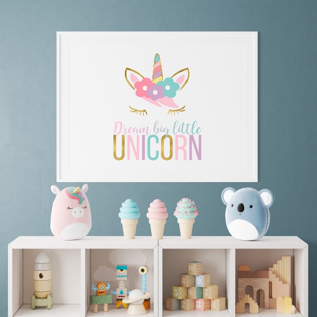 Gold Unicorn Face Girl's Room Poster (Creator Uploaded)
