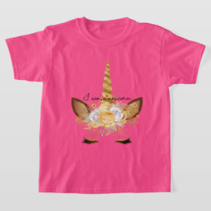 Gold Unicorn Floral T-Shirt