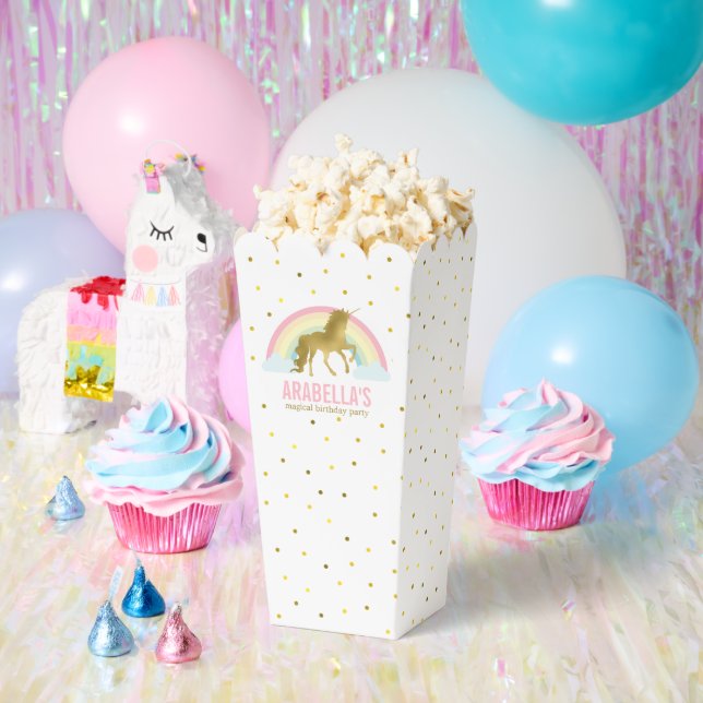 Gold Unicorn Girls Birthday Party  Favour Box (Party)