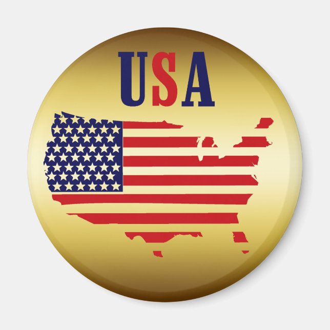 GOLD USA MEDALLION MAGNET (Front)