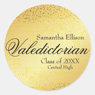 Gold Valedictorian Personalised Gold Sticker