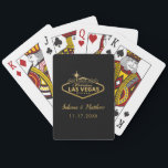 Gold Vegas Wedding Sign Playing Cards<br><div class="desc">Wedding in Fabulous Las Vegas Sign custom playing card favours or bridal party gifts. Gold Las Vegas sign on an editable background colour. 

Personalise quickly or change the design and fonts by clicking "CUSTOMIZE FUTHER." Visit our Zazzle Designer Shop for coordinating items for Las Vegas and Destination Weddings.</div>