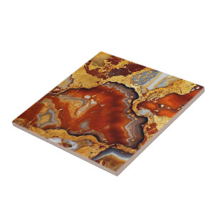 Gold Vein Agate Ceramic Tile