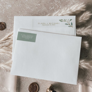 Gold Veined Eucalyptus Wedding Wrap Around Label