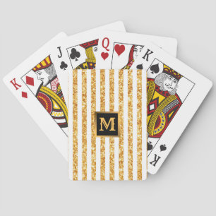 Gold Vertical Glitter Boho Stripes Collection Playing Cards