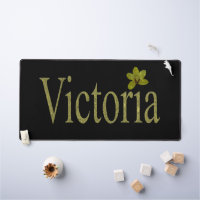 Gold Victoria Name Made With Golden Orchids,