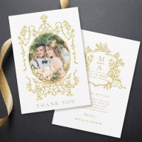 Gold Victorian Floral Frame Wedding Photo     