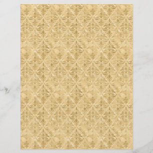 Gold Victorian Style Damask Scrapbook Paper