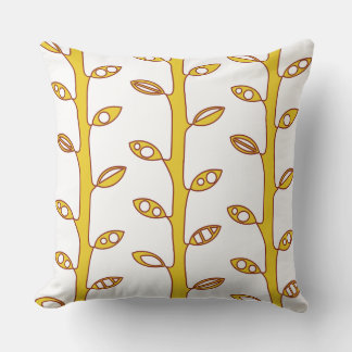 Gold VINES Retro DESIGN Throw Pillow
