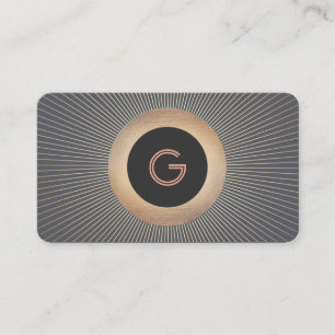 Gold Vintage Art Deco Glamourous Chic Monogram 2 Business Card