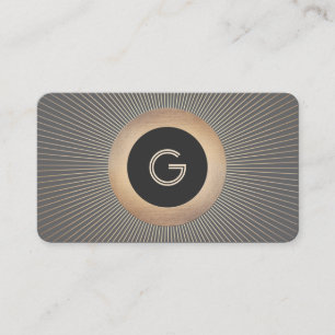 Gold Vintage Art Deco Glamourous Chic Monogram Business Card
