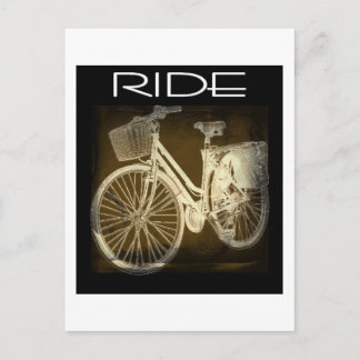 Gold Vintage Bike Ride Postcard