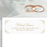 Gold Vintage Botanical Wedding Return Address<br><div class="desc">An elegant vintage-inspired return address label for your wedding invitations. The name appears in gold coloured script,  with the address in serif font below. A delicate vintage gold vine motif frames the text.</div>
