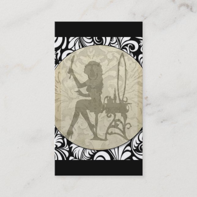 Gold Vintage Damask Divine Elegance Business Card (Front)