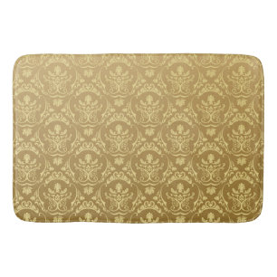 gold,vintage,damasks,floral,chic,elegant,trendy,gi bath mat