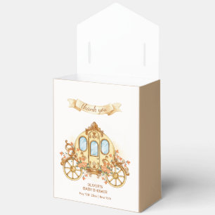 Gold Vintage Flower Prince Carriage Baby Shower Favour Box
