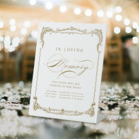 Gold Vintage Frame Classic Script in loving Memory