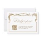 Gold Vintage Frame Classic Script QR code wedding