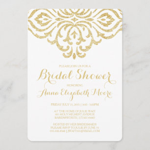 Gold Vintage Glam Elegant Bridal Shower Invitation