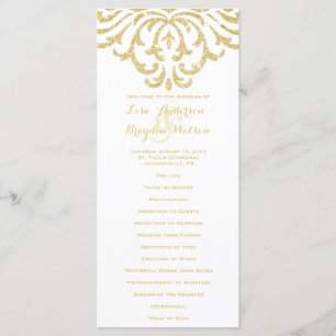 Gold Vintage Glamour Elegance Wedding Program Programme