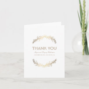 Gold Vintage Laurel Wedding Thank You