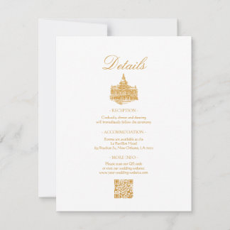 Gold Vintage Ornate Border Wedding Details Card