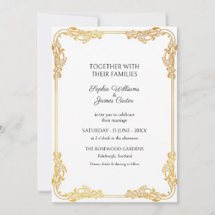 Gold Vintage Ornate Wedding Invitation