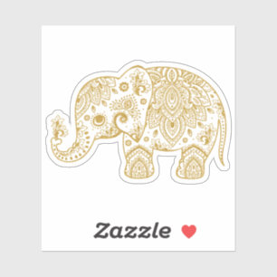 Gold vintage paisley elephant