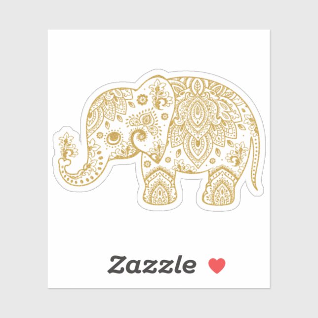 Gold vintage paisley elephant (Sheet)