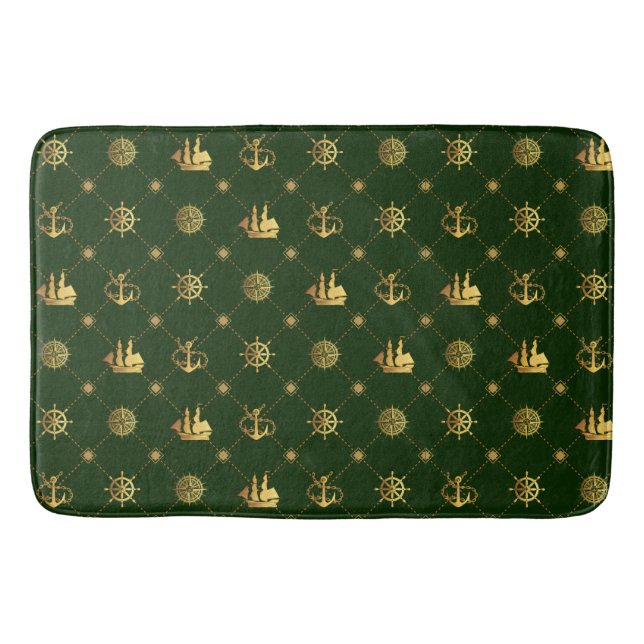 Gold Vintage Sailor Bath Mat (Front)