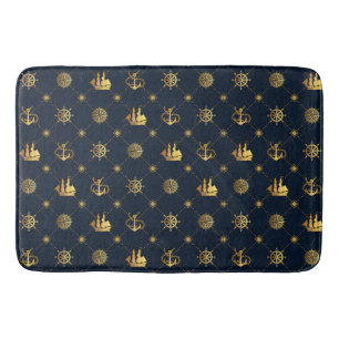 Gold Vintage Sailor Bath Mat