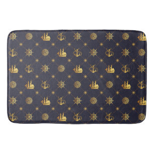 Gold Vintage Sailor Bath Mat