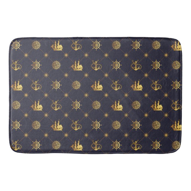 Gold Vintage Sailor Bath Mat (Front)