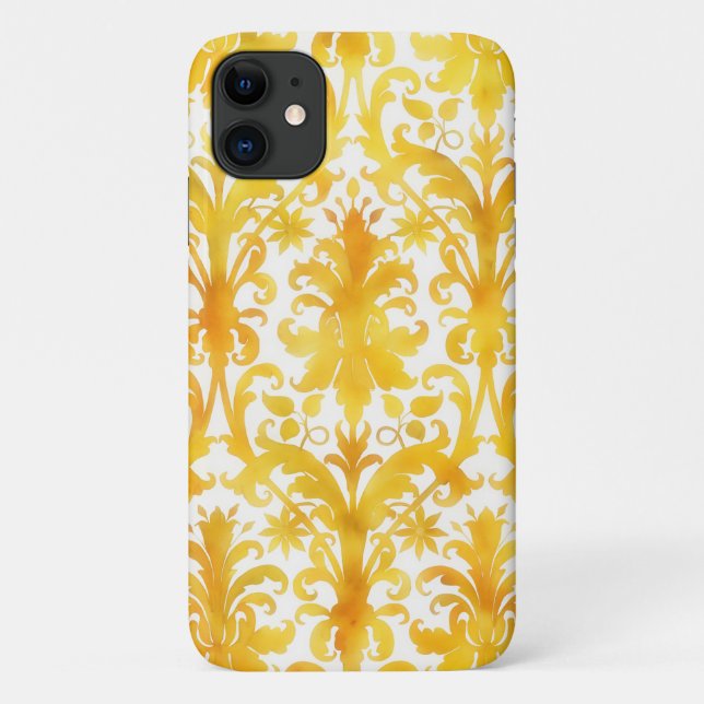 Gold Vintage Style Floral Art Phone Case (Back)