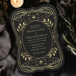 Gold Vintage Tarot Card Gothic Wedding Invitation<br><div class="desc">Reveal your wedding destiny with this tarot-inspired invitation. With this mystical black and gold design,  these invites bring an enchanting touch to your special day. Perfect for couples looking to add a hint of magic and mystery. NOTE: The gold featured in this design is NOT real foil.</div>
