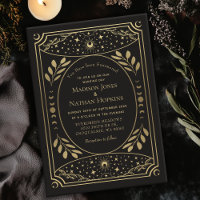 Gold Vintage Tarot Card Gothic Wedding Invitation