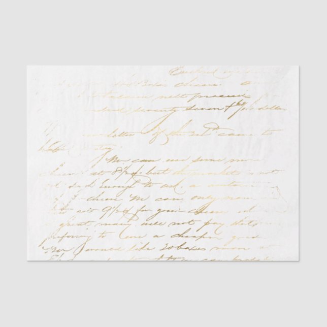 Gold Vintage Typography Tissue Paper (Front)