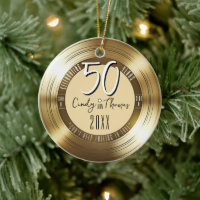 Gold Vinyl Record 50th Wedding Anniversary Photo