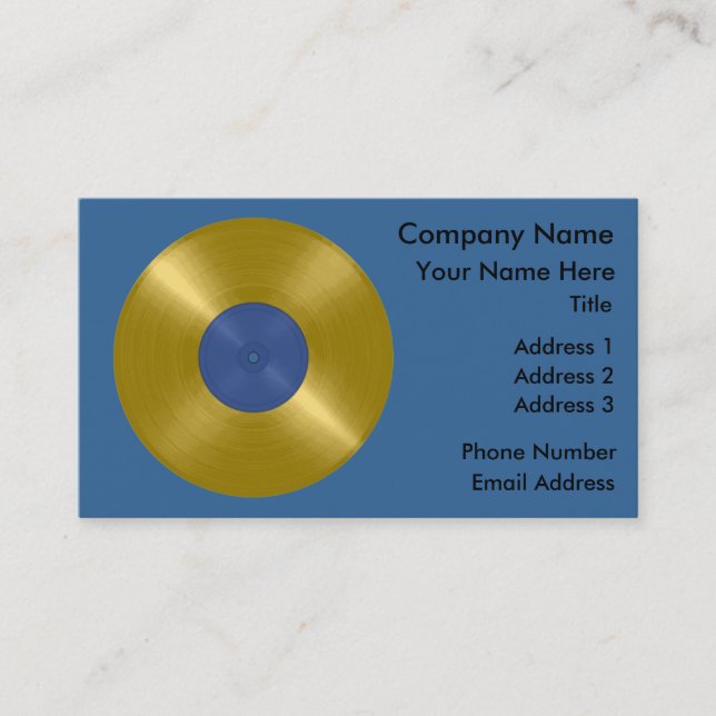 Gold Vinyl Record Album Business Card (Front)