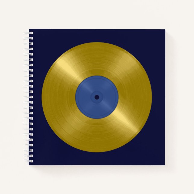 Gold Vinyl Record Album Notebook (Front)